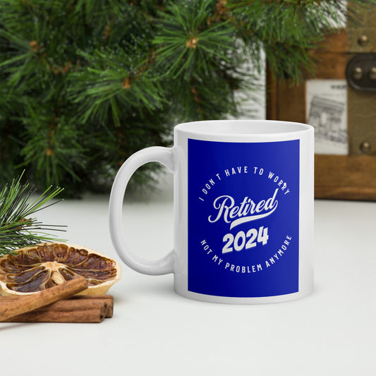 Retirement Gift White 2024 glossy mug